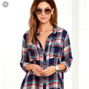 Lulus flannel dress, brand new still has tags